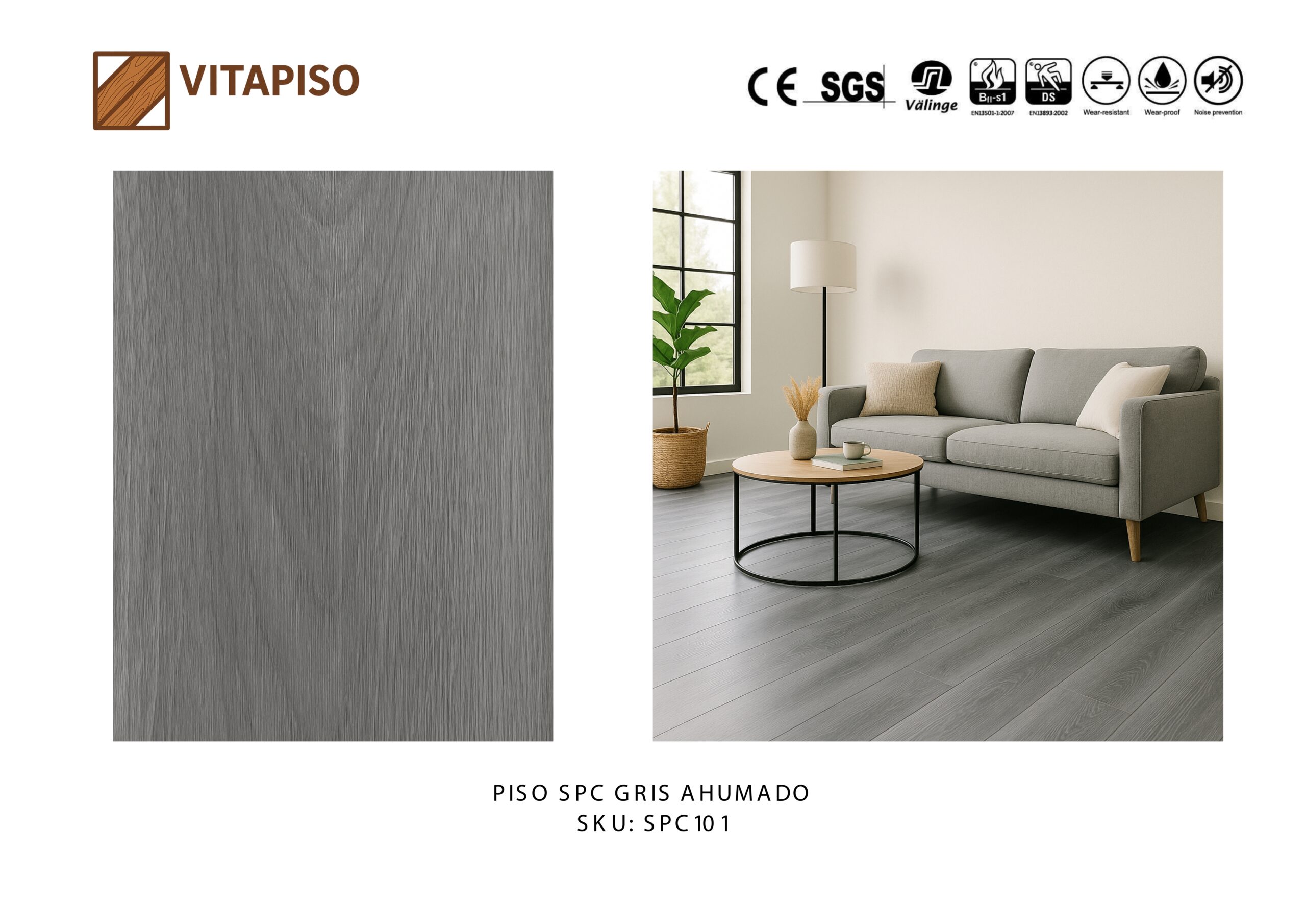 Piso SPC Gris Ahumado Caja 2.68M2