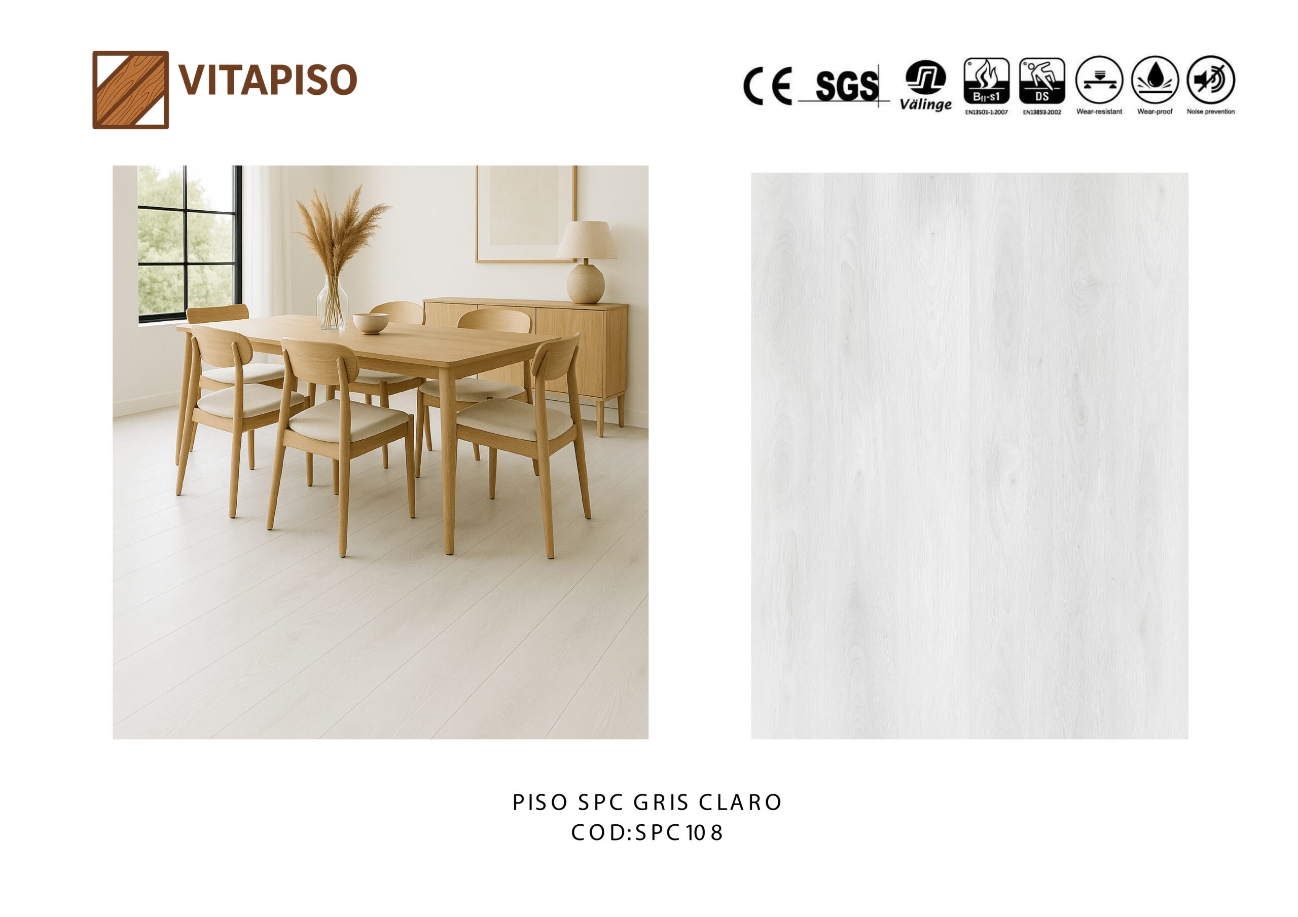 Piso SPC Gris Claro Caja 2.68 M2